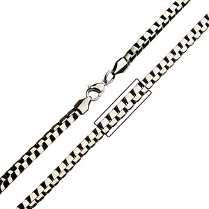 Steel Oxidized Flat Alternating Box Chain - 5mm